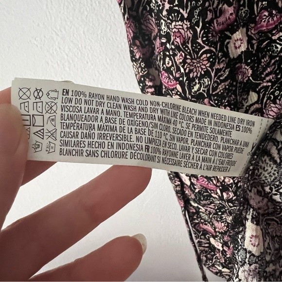 Forever 21 Pink Floral Print Button Down Dress Medium - Picture 9 of 10